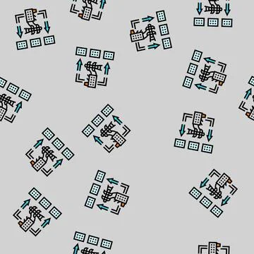 Power distribution electric grid vector seamless pattern Illustrazione stock