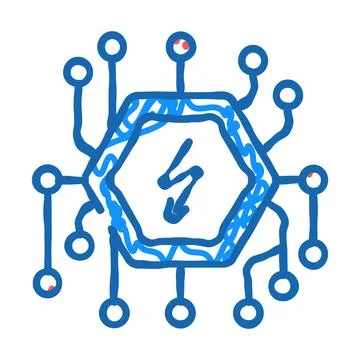 Power distribution electric icon doodle illustration Stock Illustration