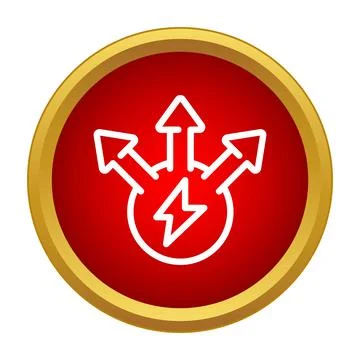 Power distribution sharing energy with multiple arrows icon Stock Illustration