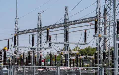 Power distribution station Stock Photos