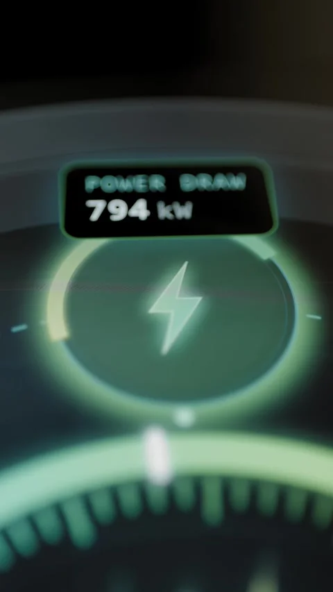 Power draw label records exact 803 kW Stock Footage 344848867