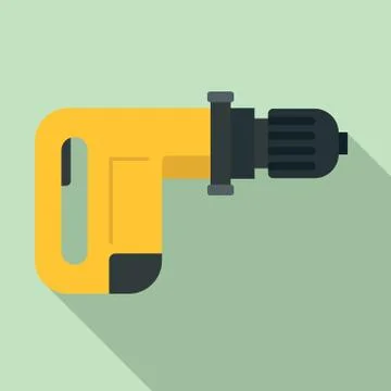 Power drill icon, flat style Ilustração Stock