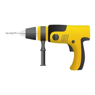 Power drill machine icon, realistic style Ilustração Stock