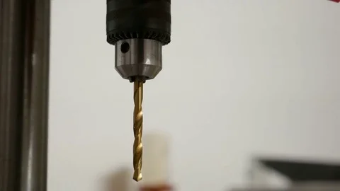 Power drill spinning bit in a laboratory Stock Footage 81500131