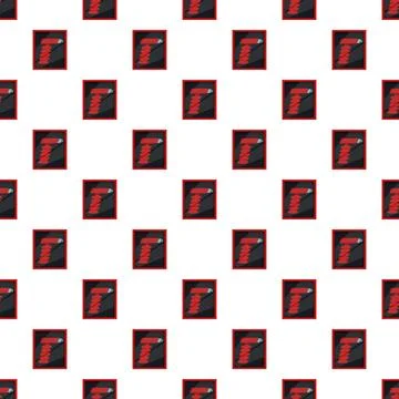 Power drill tool red black repeating seamless pattern Stock Illustration