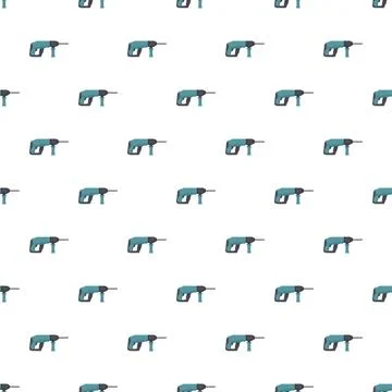 Power drill tools seamless pattern on white background 스톡 일러스트