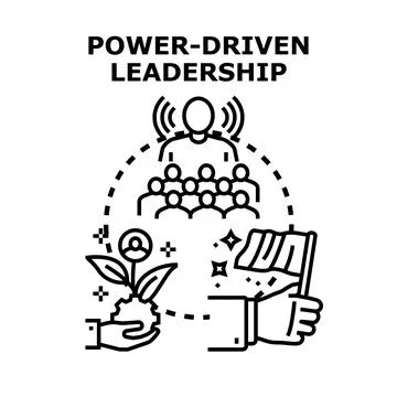 Power driven leadership concept achieving business success Stock Illustration