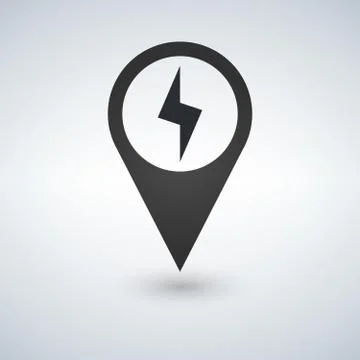 Power Electric Pointer charger Pin Icon Vector Logo Template Stock Illustration