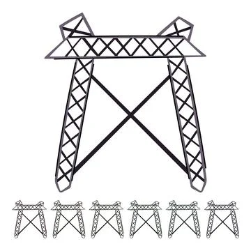 Power electric pylon vector cartoon graphic Stock Illustration