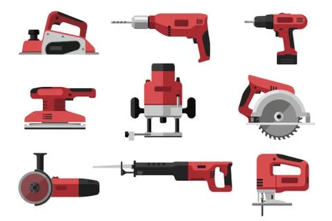 Power electric tools Illustrazione stock
