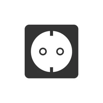 Power electrical socket icon. Vector illustration, flat design. 스톡 일러스트
