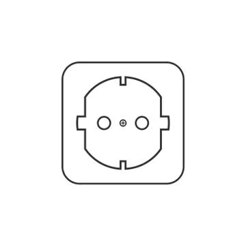 Power electrical socket icon. Vector illustration, flat design. Stock Illustration