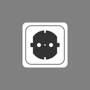 Power electrical socket icon. Vector illustration, flat design. Stockillustratie