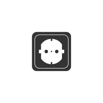 Power electrical socket icon. Vector illustration, flat design. Illustrazione stock