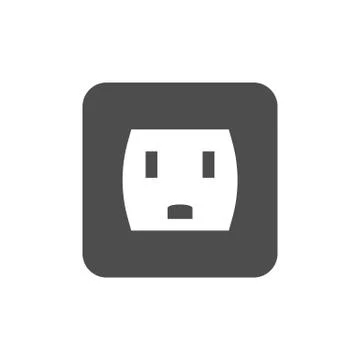 Power electrical socket icon. Vector illustration, flat design. イラスト素材