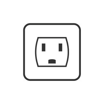 Power electrical socket icon. Vector illustration, flat design. Stock Illustration