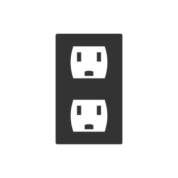 Power electrical socket icon. Vector illustration, flat design. 스톡 일러스트