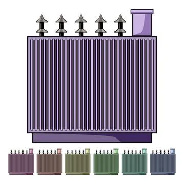 Power electrical transformer cartoon vector graphic Illustrazione stock