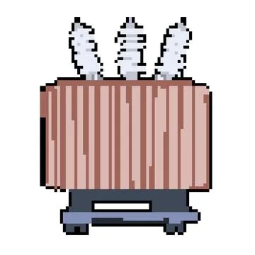 Power electrical transformer pixel art vector illustration Illustrazione stock
