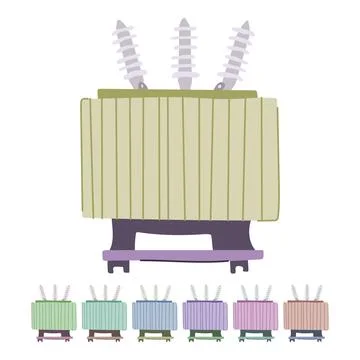 Power electrical transformer vector cartoon graphic Stock Illustration