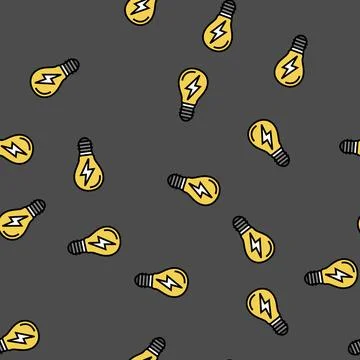 Power electricity vector seamless pattern Illustrazione stock
