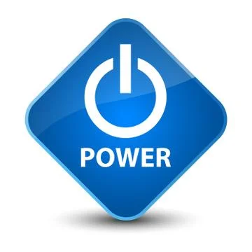 Power elegant blue diamond button Stock Illustration