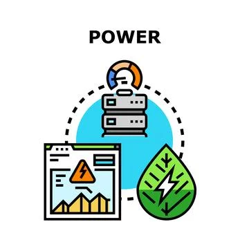 Power energy data management system green concept Stock Illustration