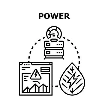 Power energy data management system green concept Stock Illustration