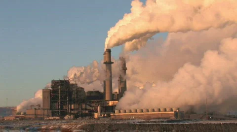 Power Energy Plant closeup Coal Pollution global warming HD Stock Footage