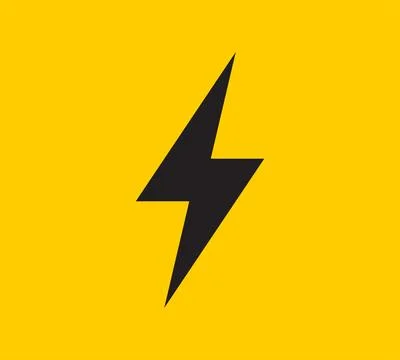 Power energy vector emblem. Electricity flash symbol. Charge or danger icon Illustrazione stock