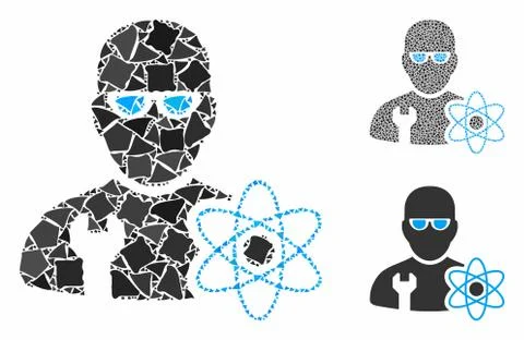 Power engineer Composition Icon of Tuberous Items Illustrazione stock