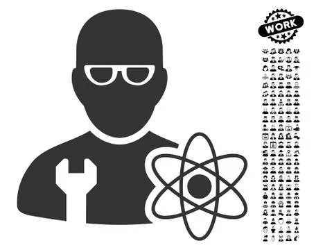 Power Engineer Icon with Job Bonus Illustrazione stock