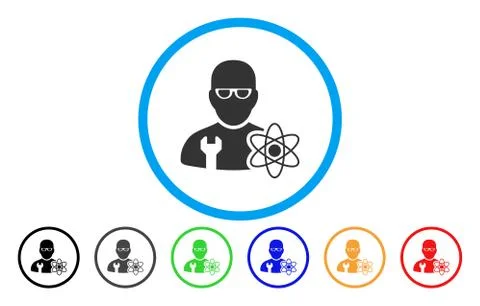 Power Engineer Rounded Icon Illustrazione stock