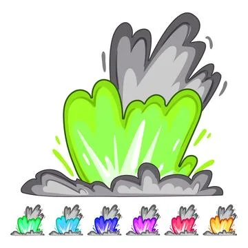 Power explosion effect cartoon vector graphic Illustrazione stock