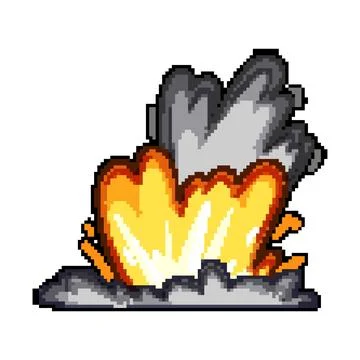 Power explosion effect pixel art vector illustration Stock Illustration