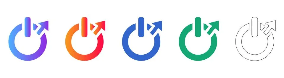 Power Export and System Exit Icons Stock Illustration