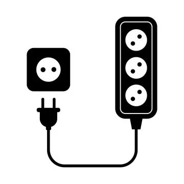 Power Extension Cord and Socket Vector Illustration Stockillustratie