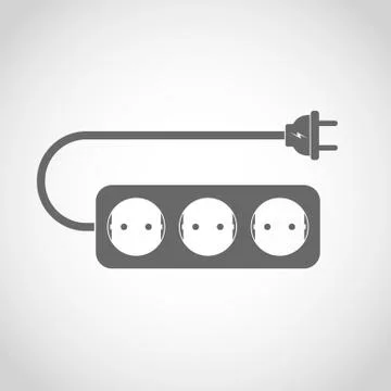 Power extension cord. Vector illustration. Illustrazione stock
