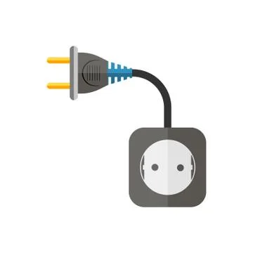 Power extension cord. Vector illustration. Stock Illustration