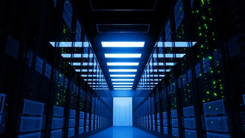 Power Failure in Datacenter. Blackout in Server Room. Electricity Problem in Stock Footage 83386529