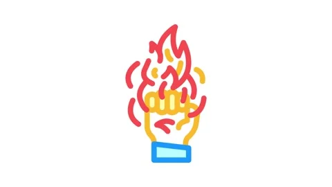 Power fire color icon animation Vídeo Stock 327272989