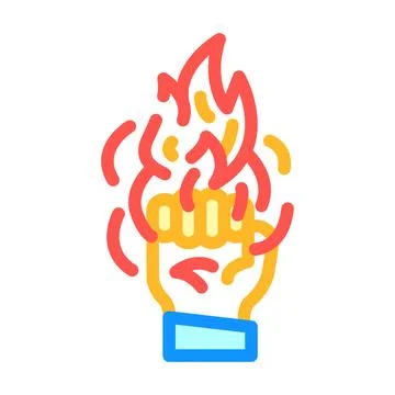 Power fire color icon vector illustration イラスト素材