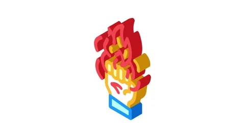 Power fire isometric icon animation Stock Footage 327295595