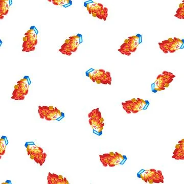 Power fire isometric icon seamless pattern Stockillustratie