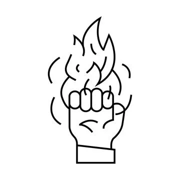 Power fire line icon vector illustration Stockillustratie