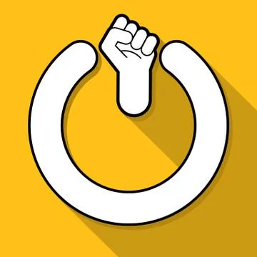 Power fist button Stock Illustration