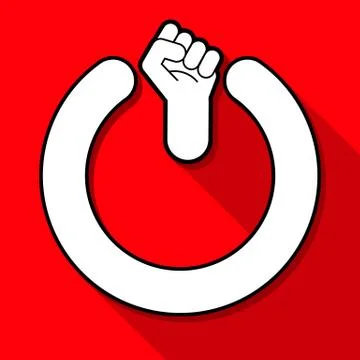 Power fist button Stock Illustration