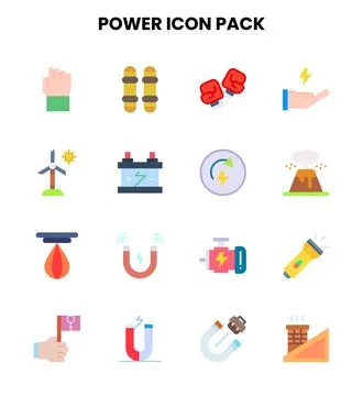 Power Flat UI Icons Pack Illustrazione stock