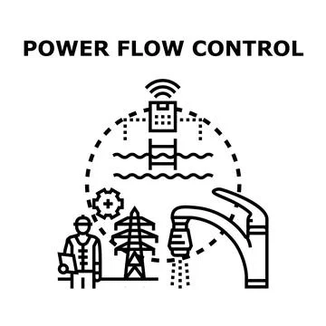 Power flow control engineering energy management system Stock Illustration