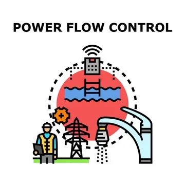Power flow control engineering energy management system Stock Illustration